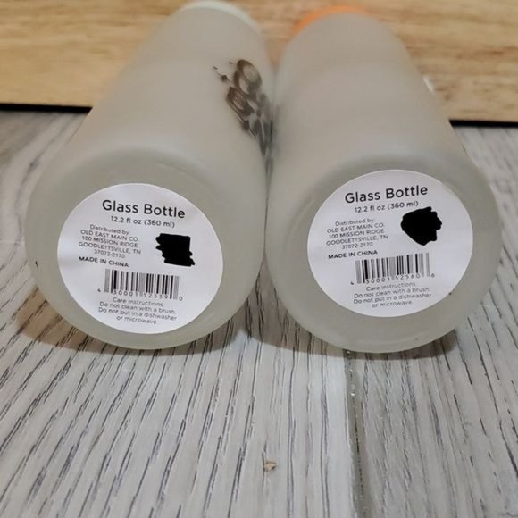 2 Glass Motivational Water Drink Bottle Container 12 oz - Picture 6 of 9